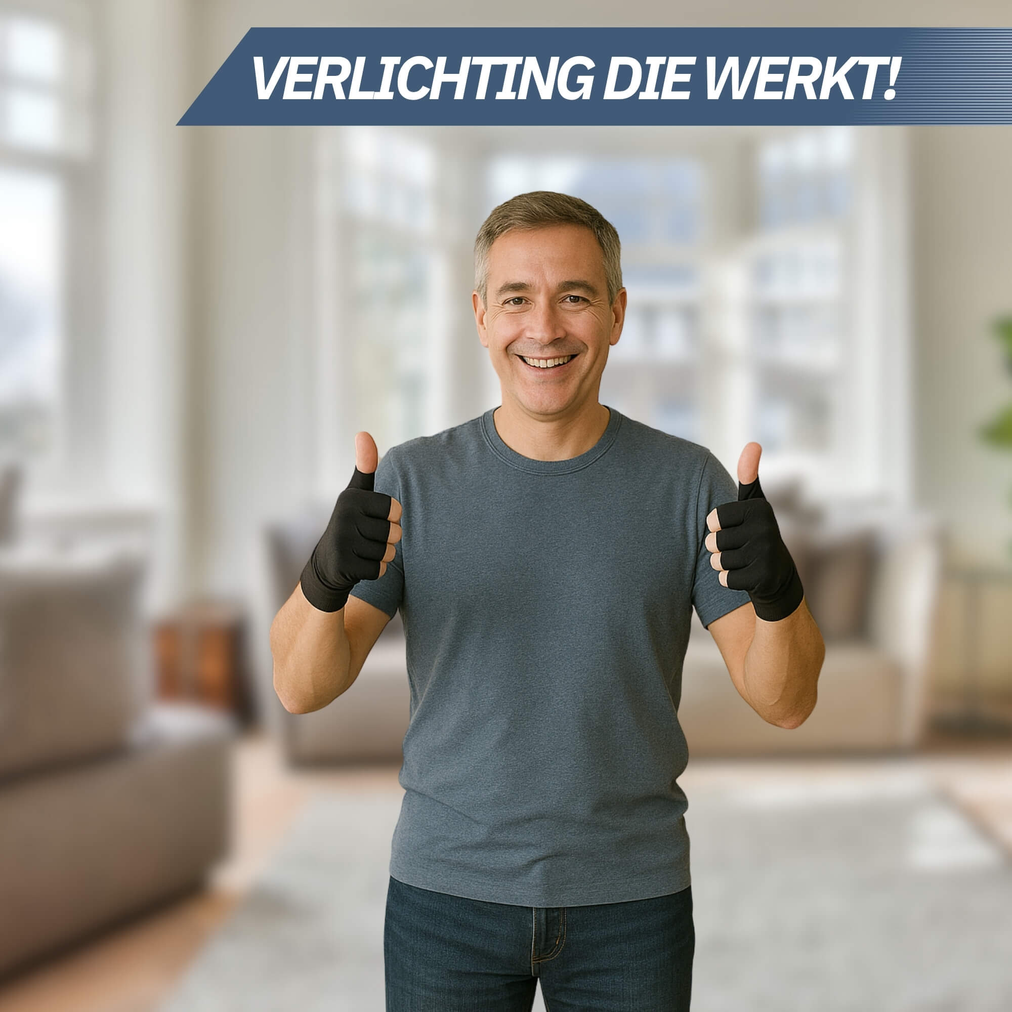 Trebin Reuma Handschoenen met Antislip - Zwart