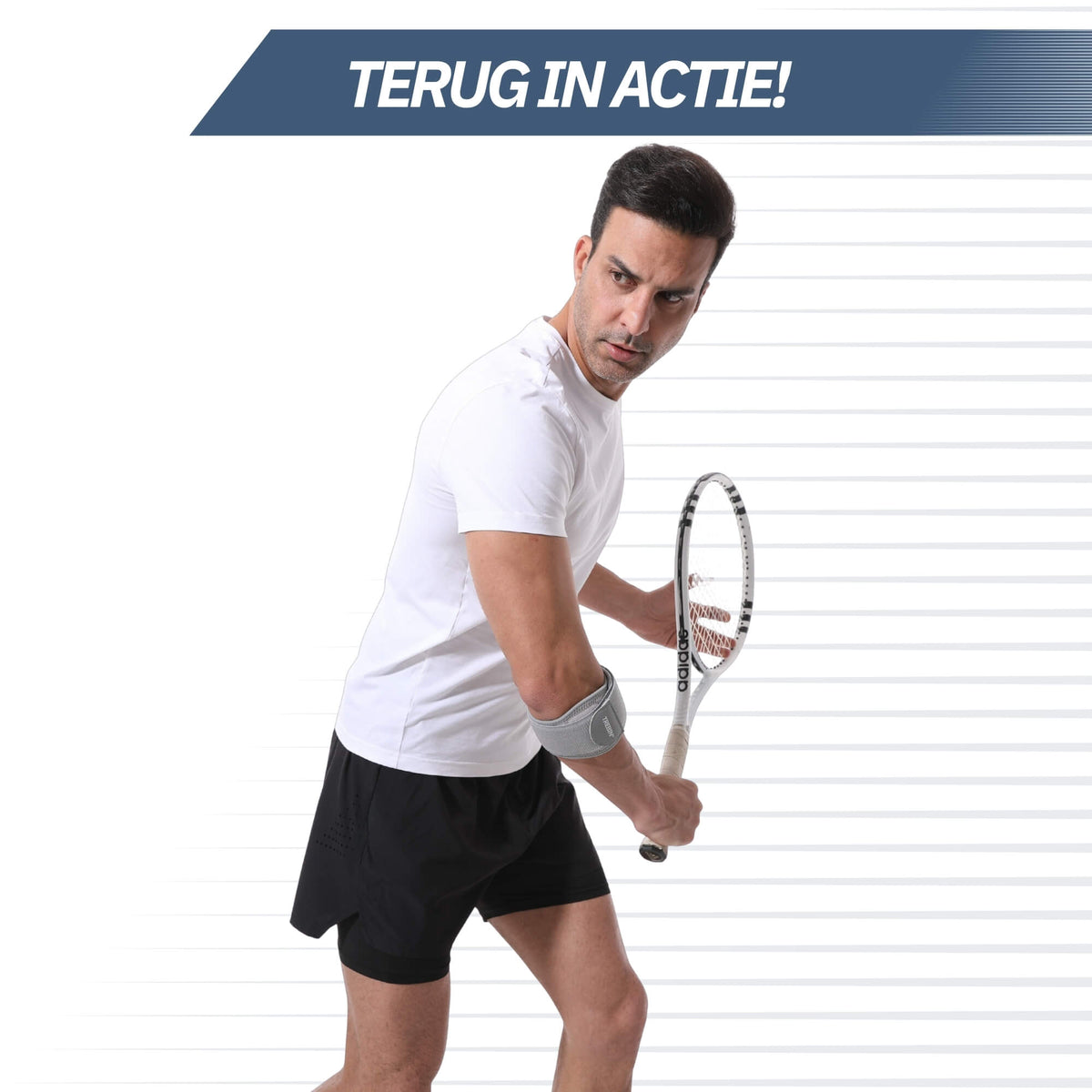 Elleboogbrace met Zachte Pelotte – Grijs One Size