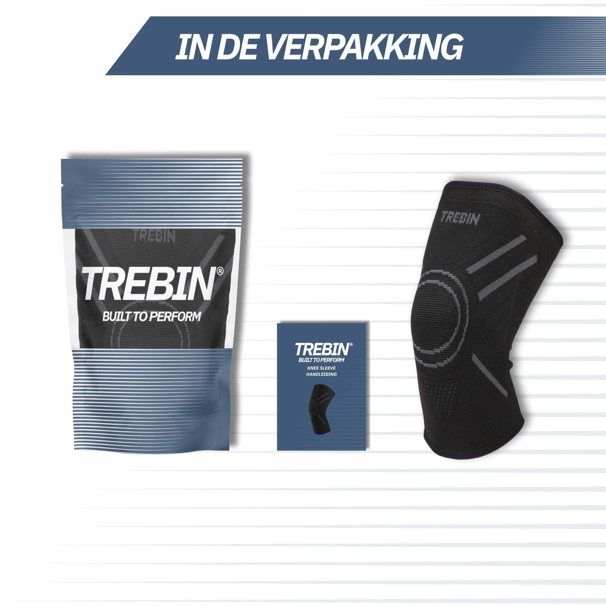 Kniebrace met Anti-Slip - Zwart/Grijs
