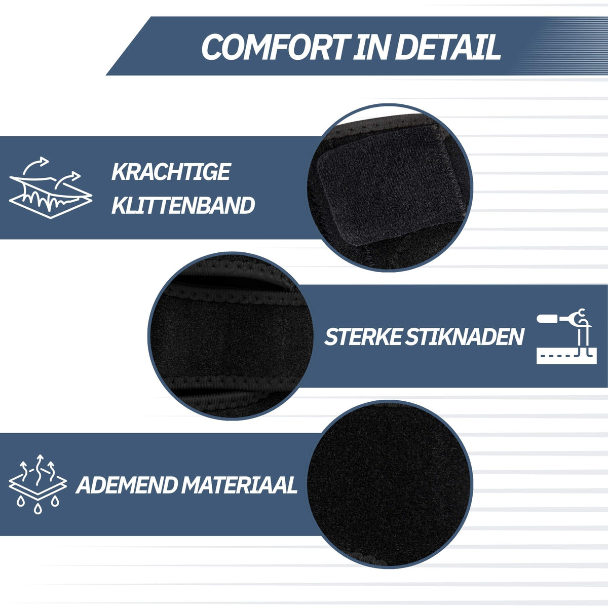 Kniebrace verstelbaar - Zwart (One Size)