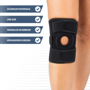 Kniebrace verstelbaar - Zwart (One Size)