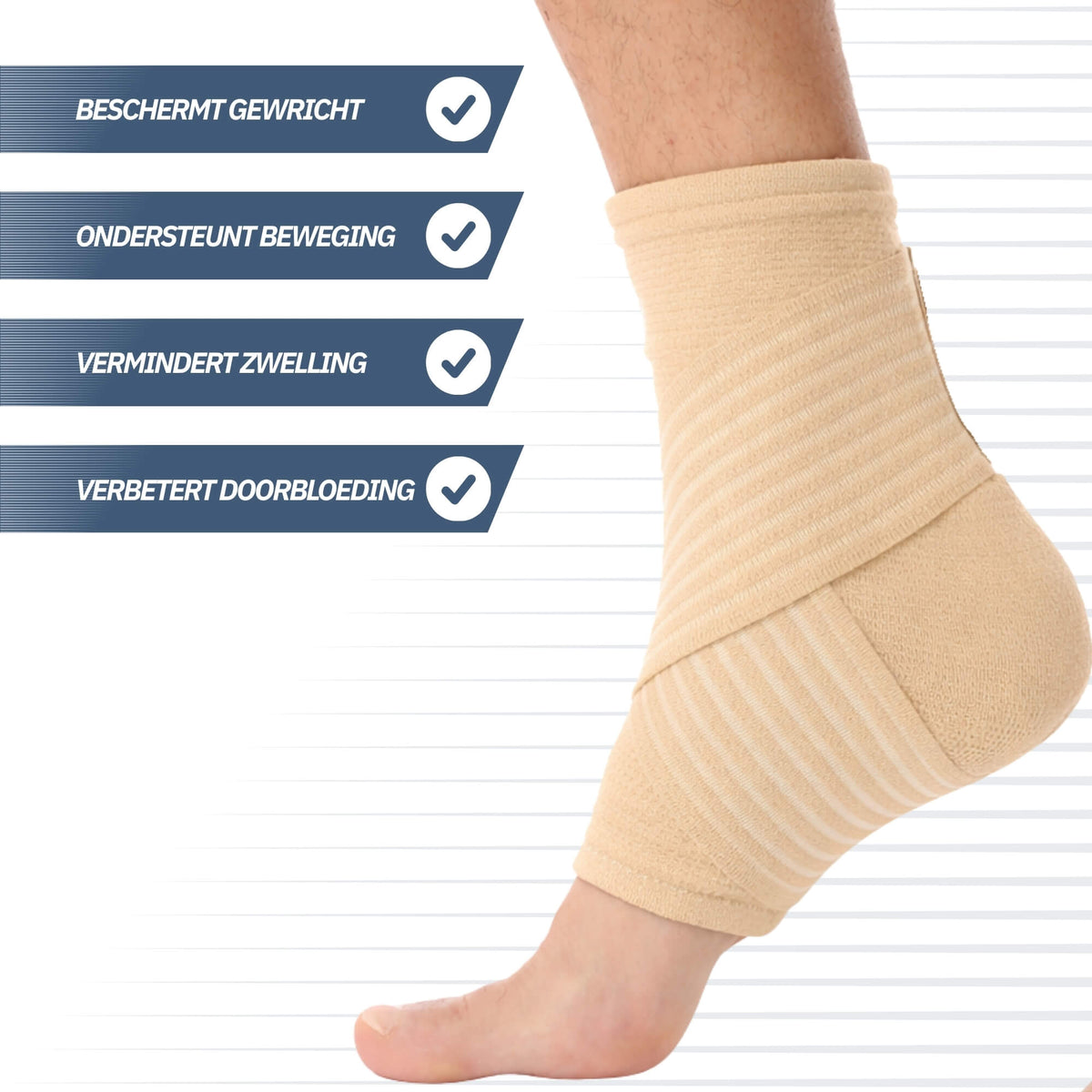Enkelbrace met Strap – Beige One Size