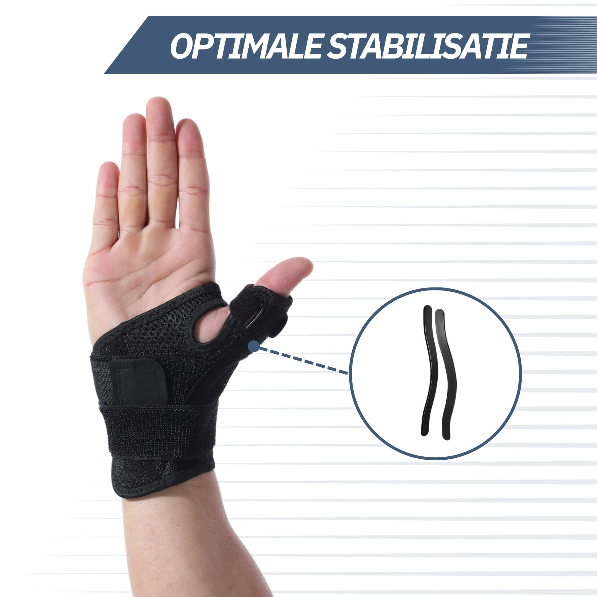 Universele Duimbrace – Zwart (One Size)