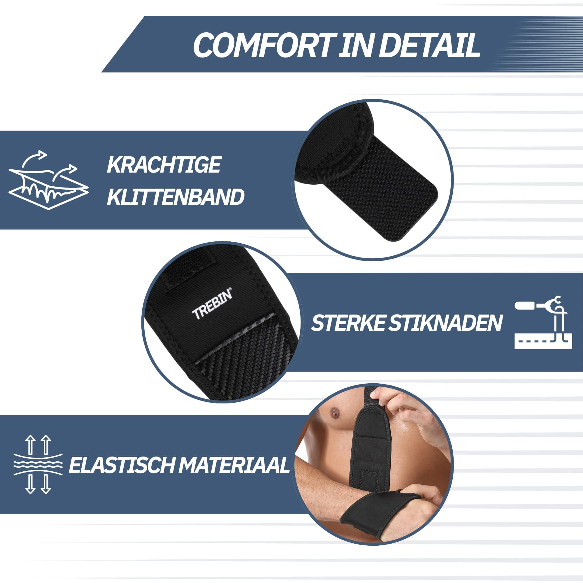 Polsbrace Robuust – Zwart (One Size)