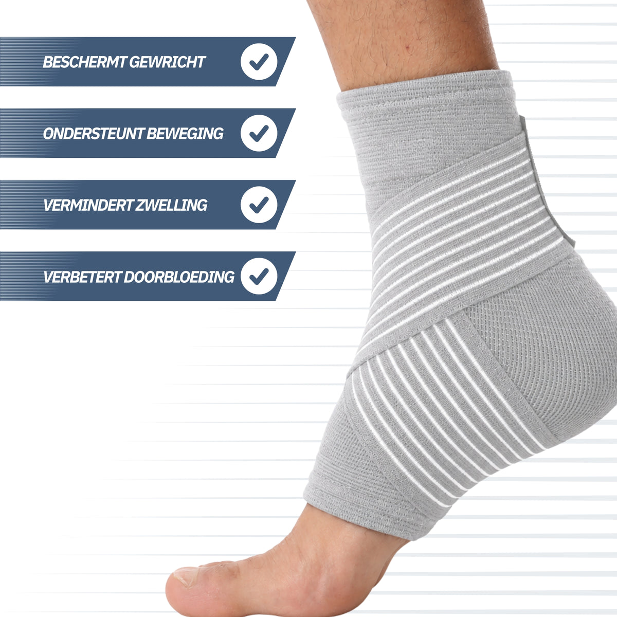 Enkelbrace met Strap – Grijs One Size