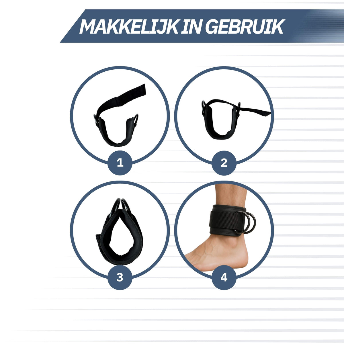 Enkelbanden voor Fitness – Set van 2 (Zwart)