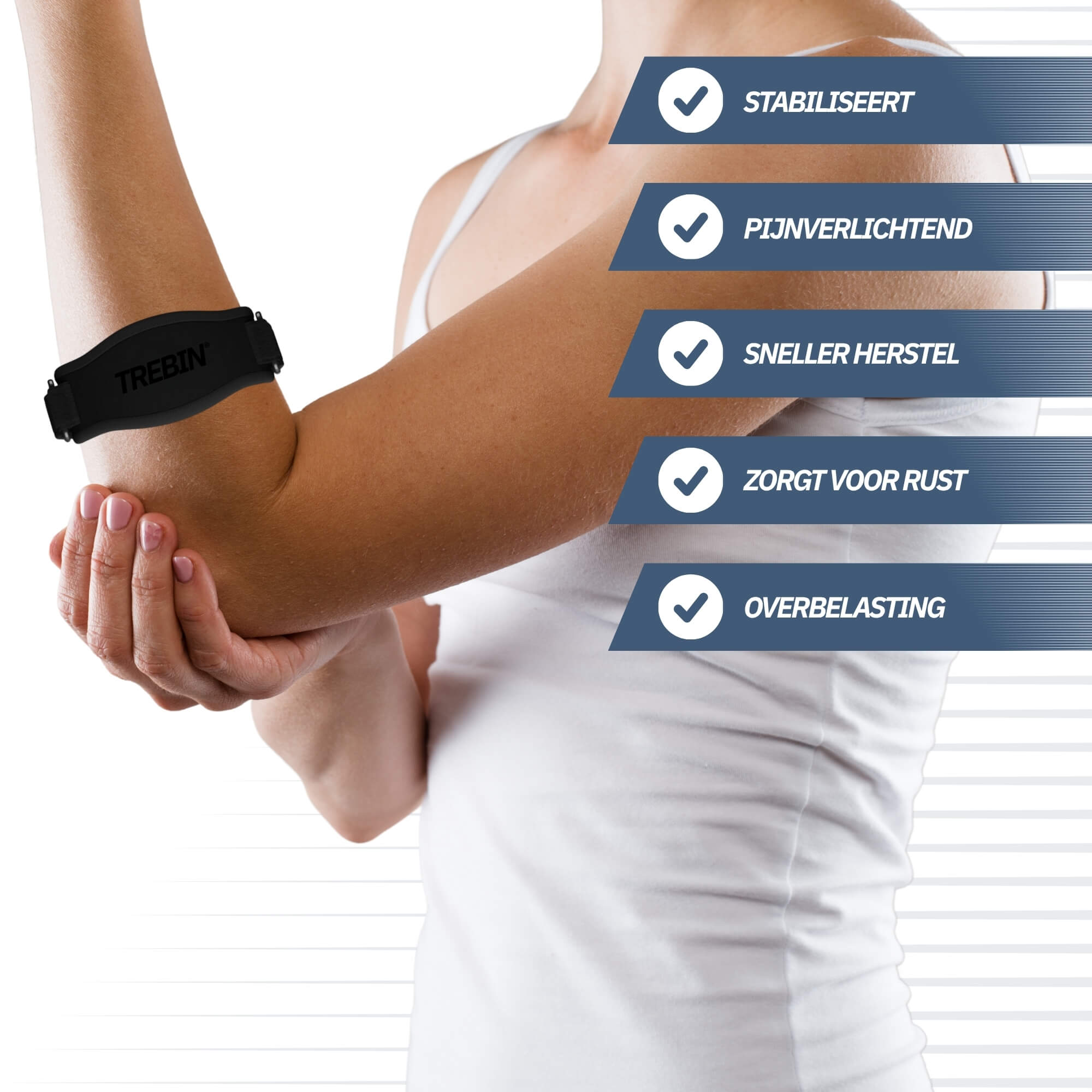 Trebin Elleboogbrace – Zwart, One Size