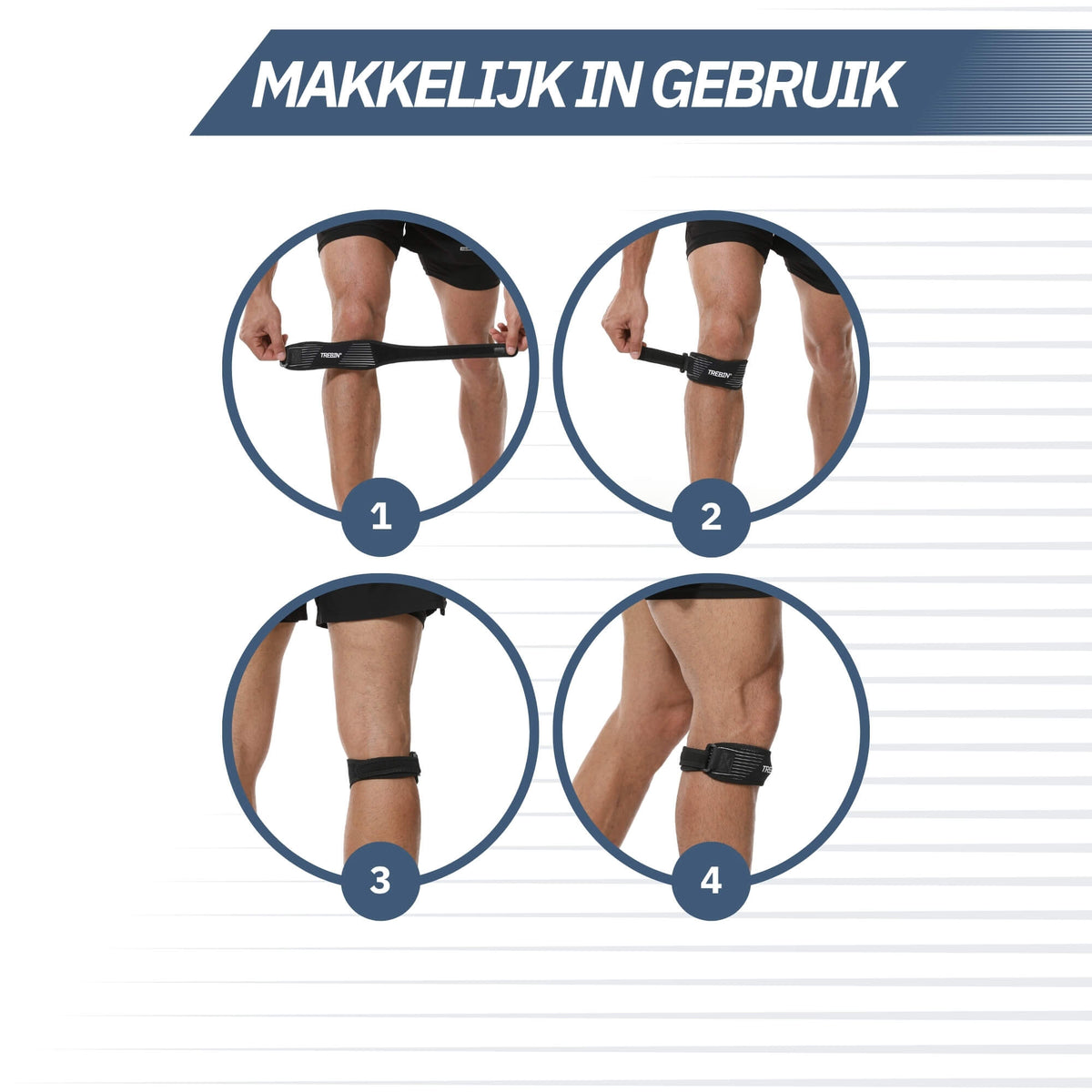 Patellabrace met Gelsteun – Zwart One Size