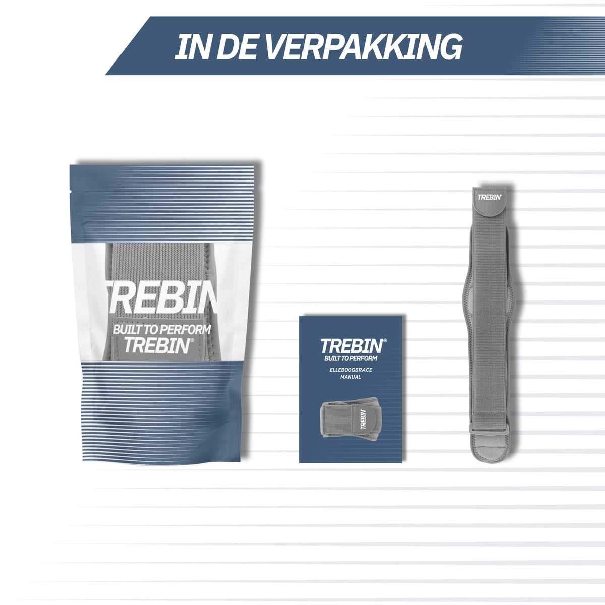 Elleboogbrace met Zachte Pelotte – Grijs One Size
