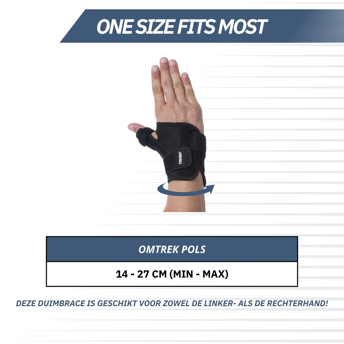 Universele Duimbrace – Zwart (One Size)