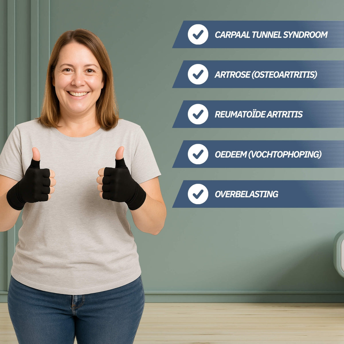 Reuma Handschoenen met Antislip – Zwart