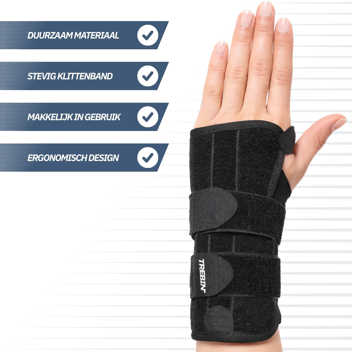 Polsbrace met Spalk – Zwart