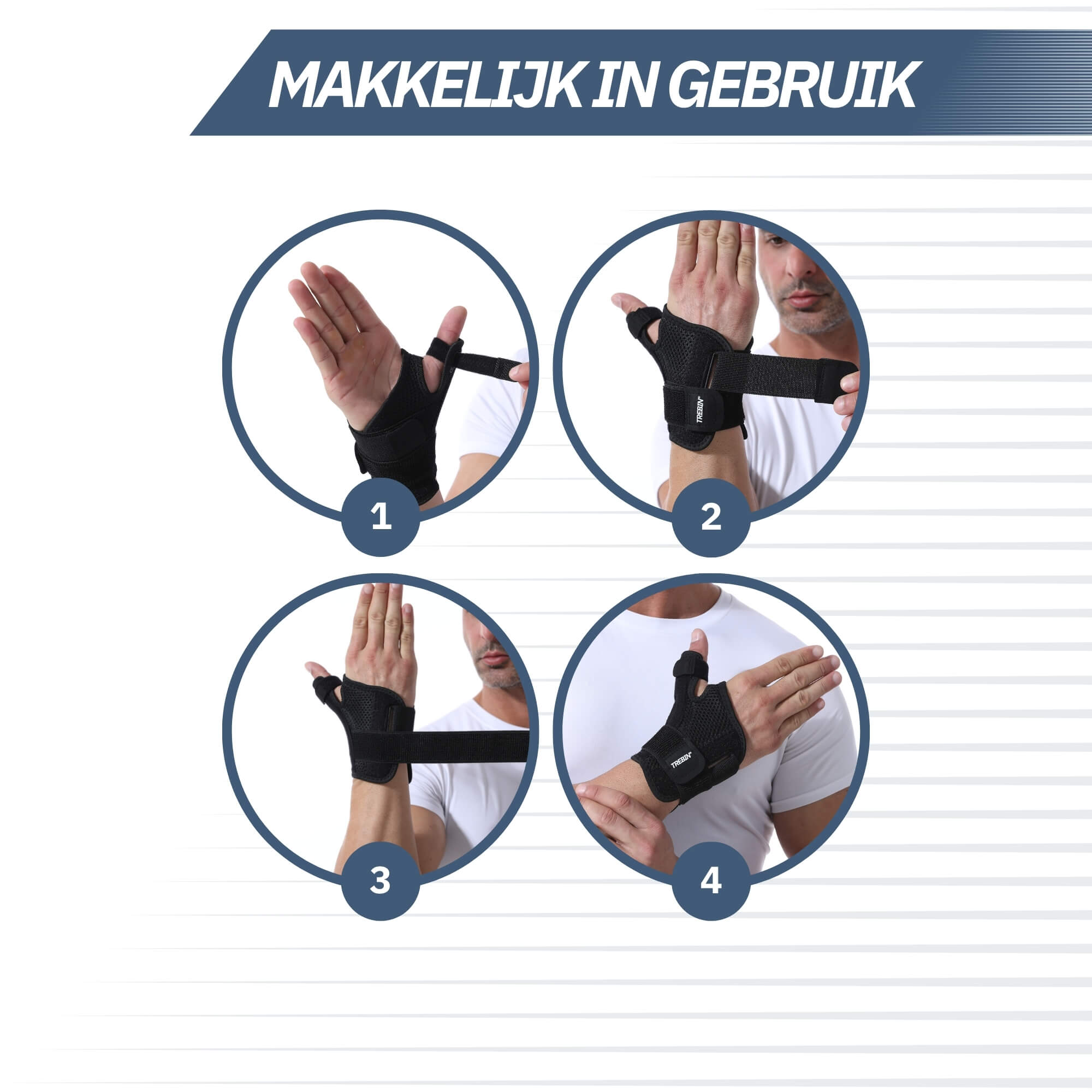 Universele Duimbrace – Zwart (One Size)