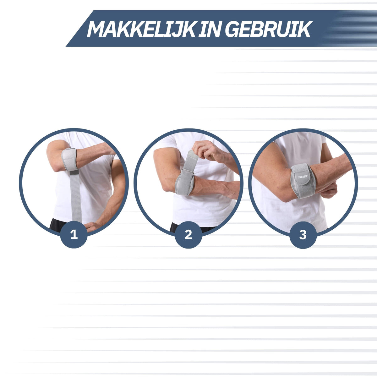 Elleboogbrace met Zachte Pelotte – Grijs One Size