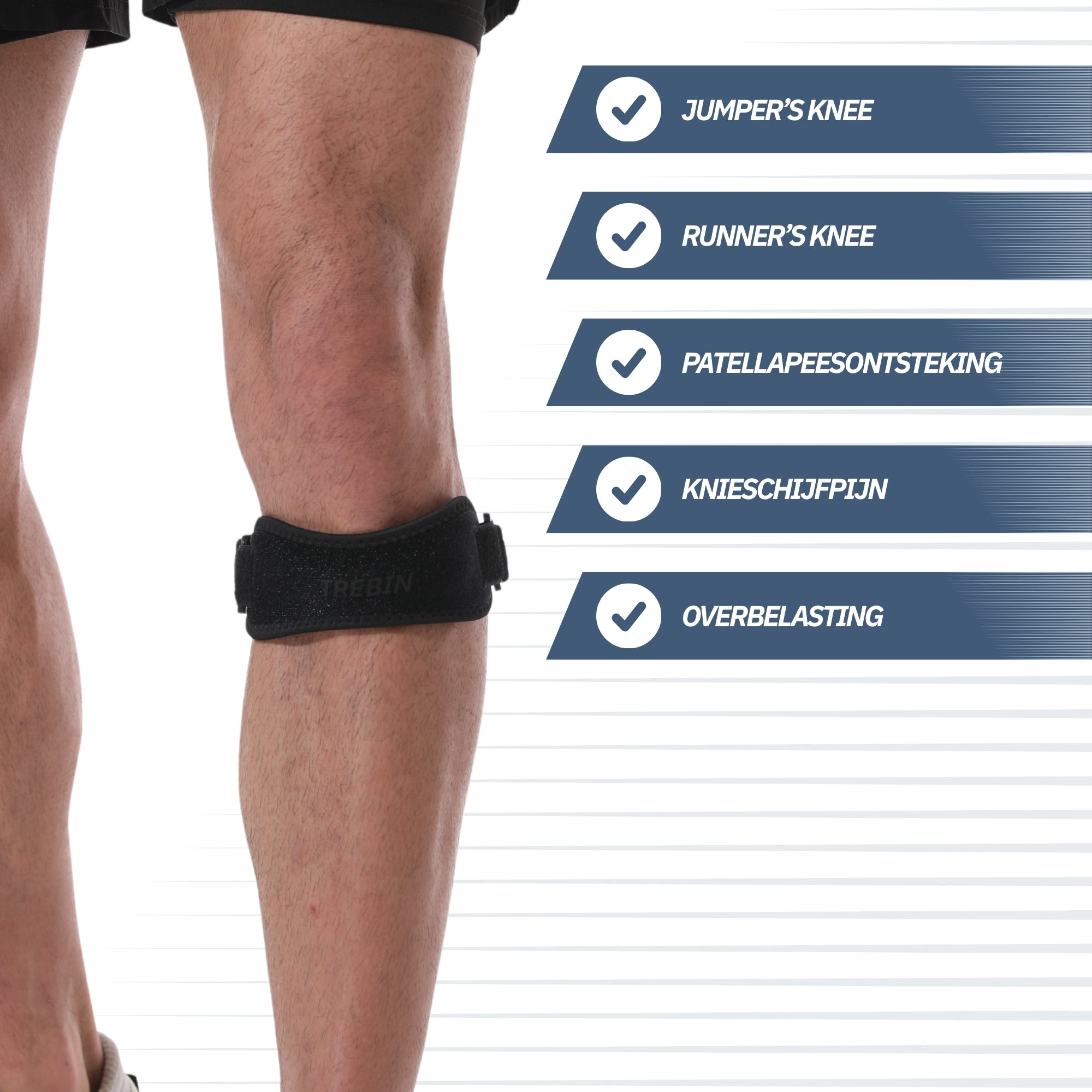 Patellabrace – Zwart (One Size)