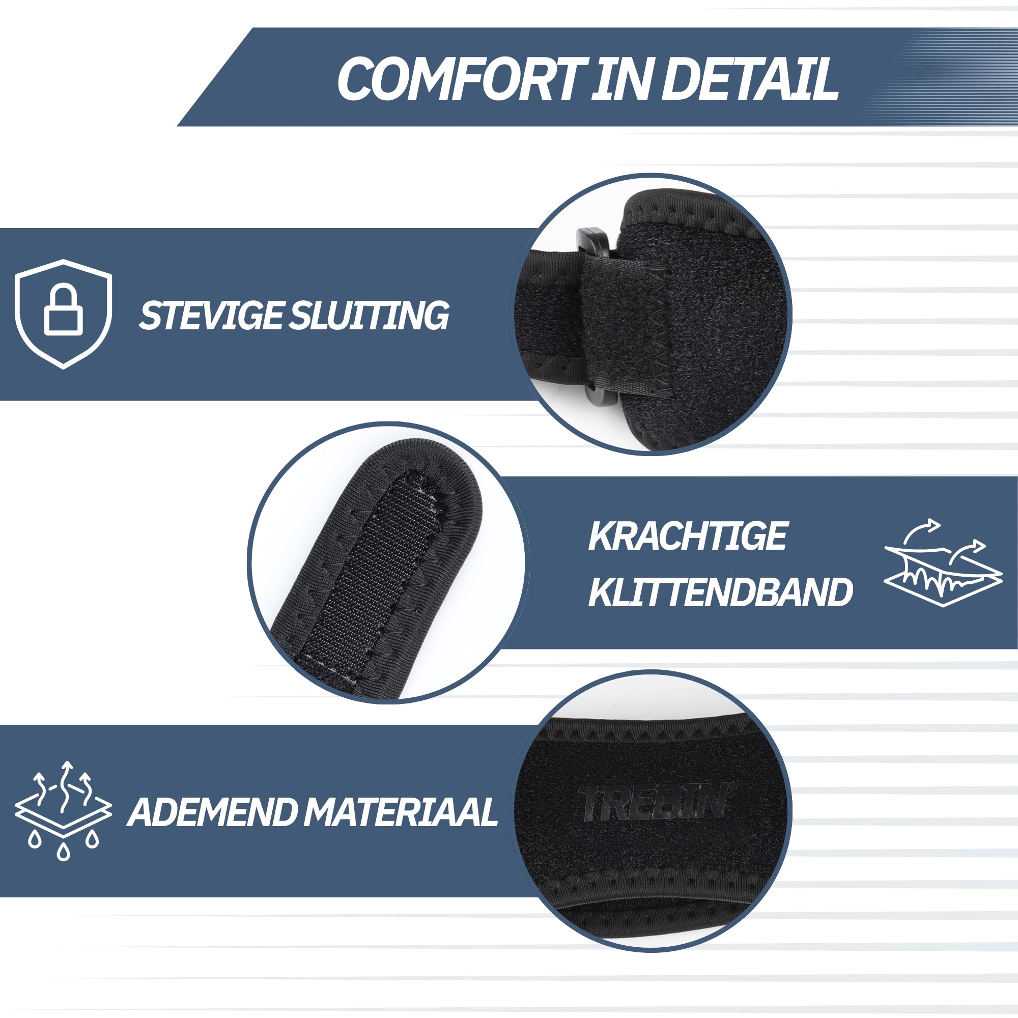 Patellabrace – Zwart (One Size)