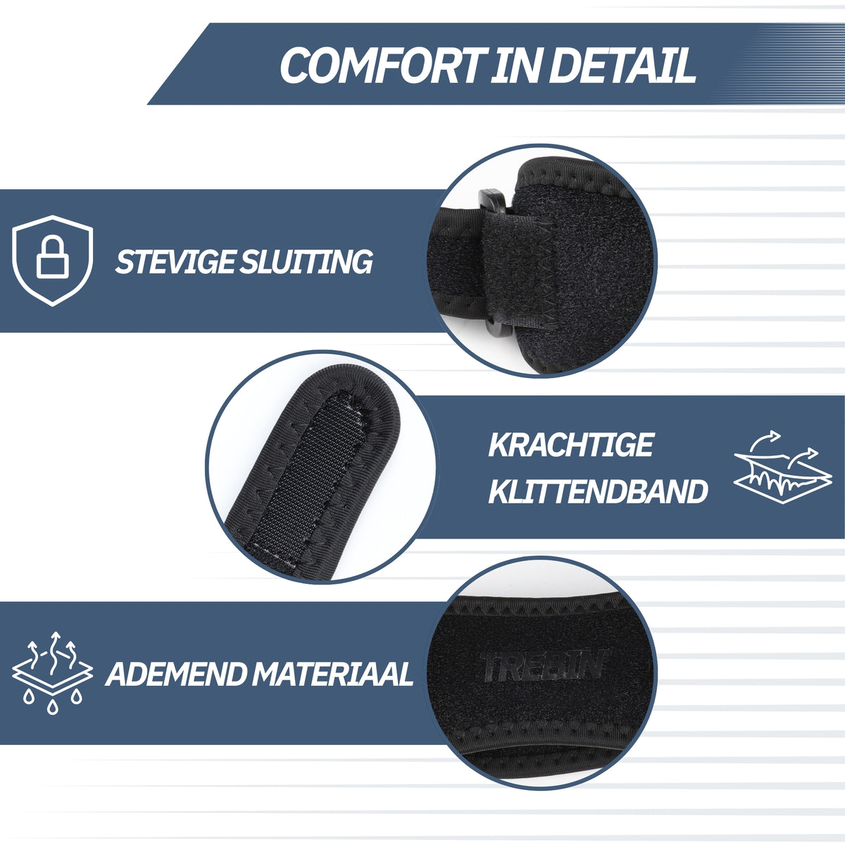 Patellabrace – Zwart (One Size)