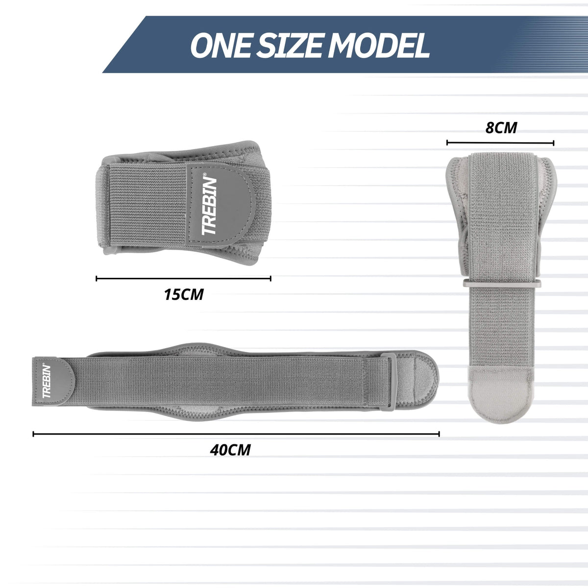 Elleboogbrace met Zachte Pelotte – Grijs One Size