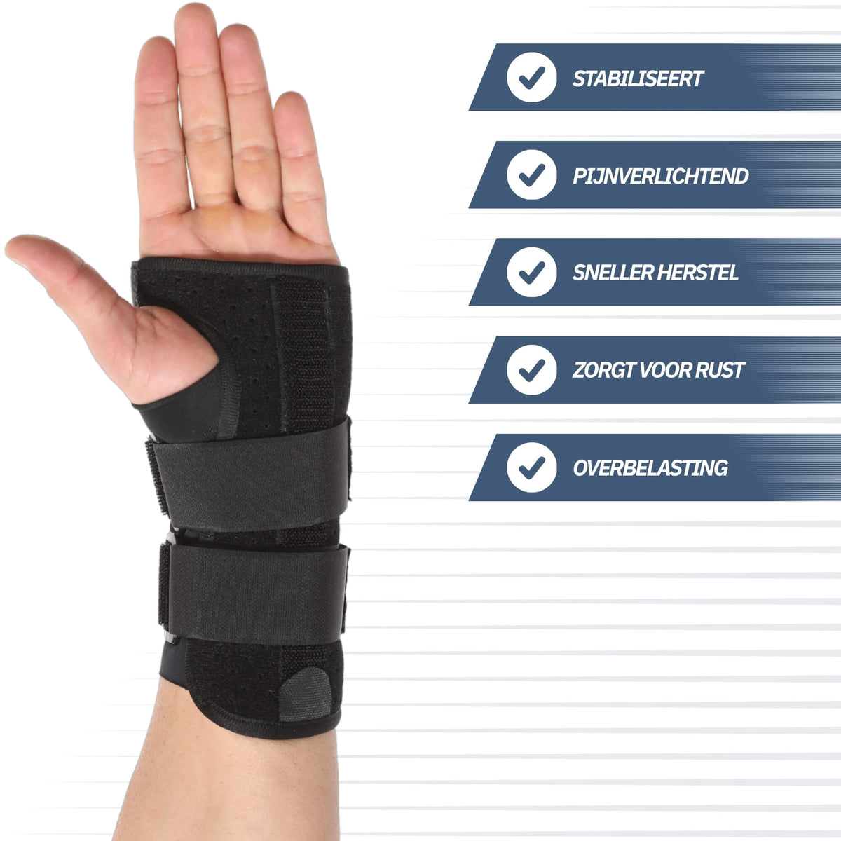 Polsbrace met Spalk – Zwart