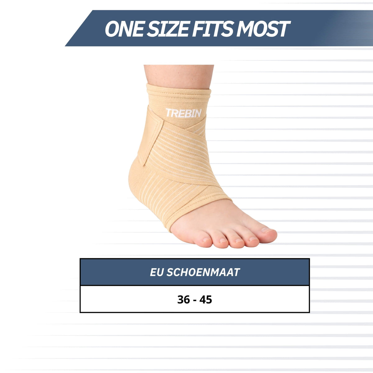 Enkelbrace met Strap – Beige One Size