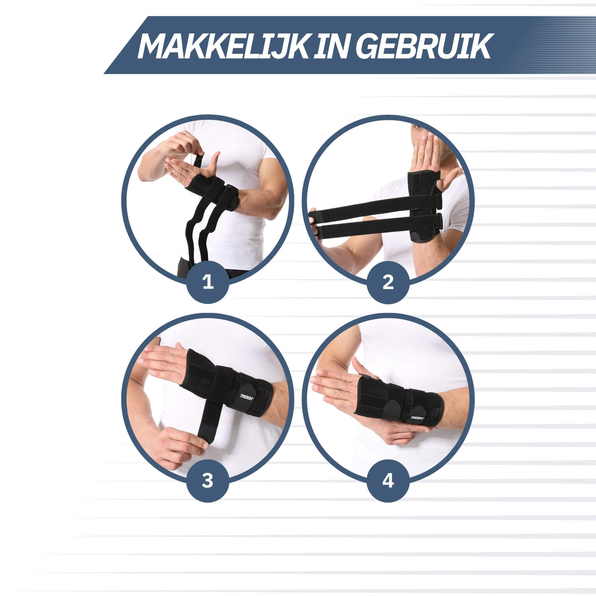 Polsbrace met Spalk – Zwart