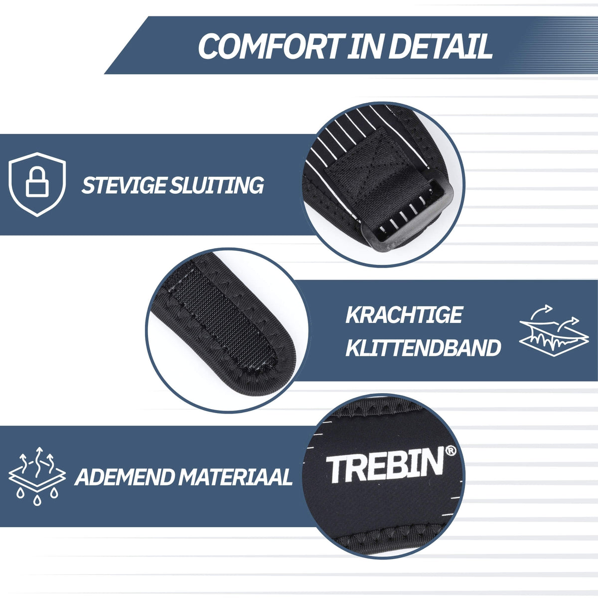 Patellabrace met Gelsteun – Zwart One Size