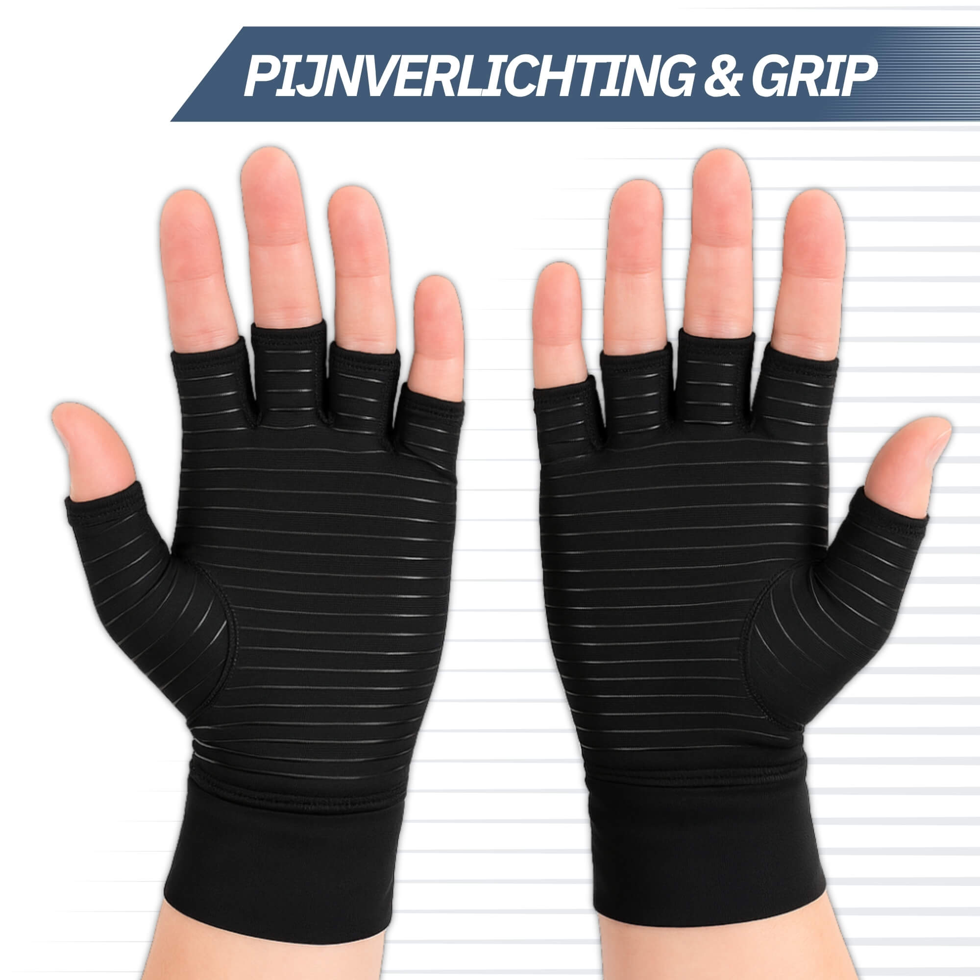 Trebin Reuma Handschoenen met Antislip - Zwart