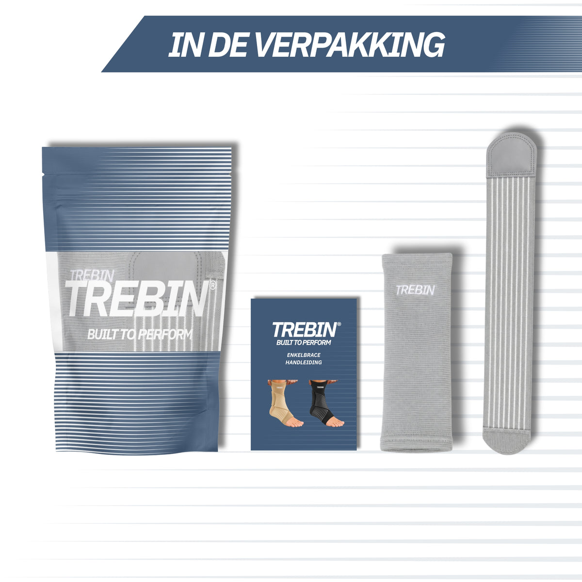 Enkelbrace met Strap – Grijs One Size