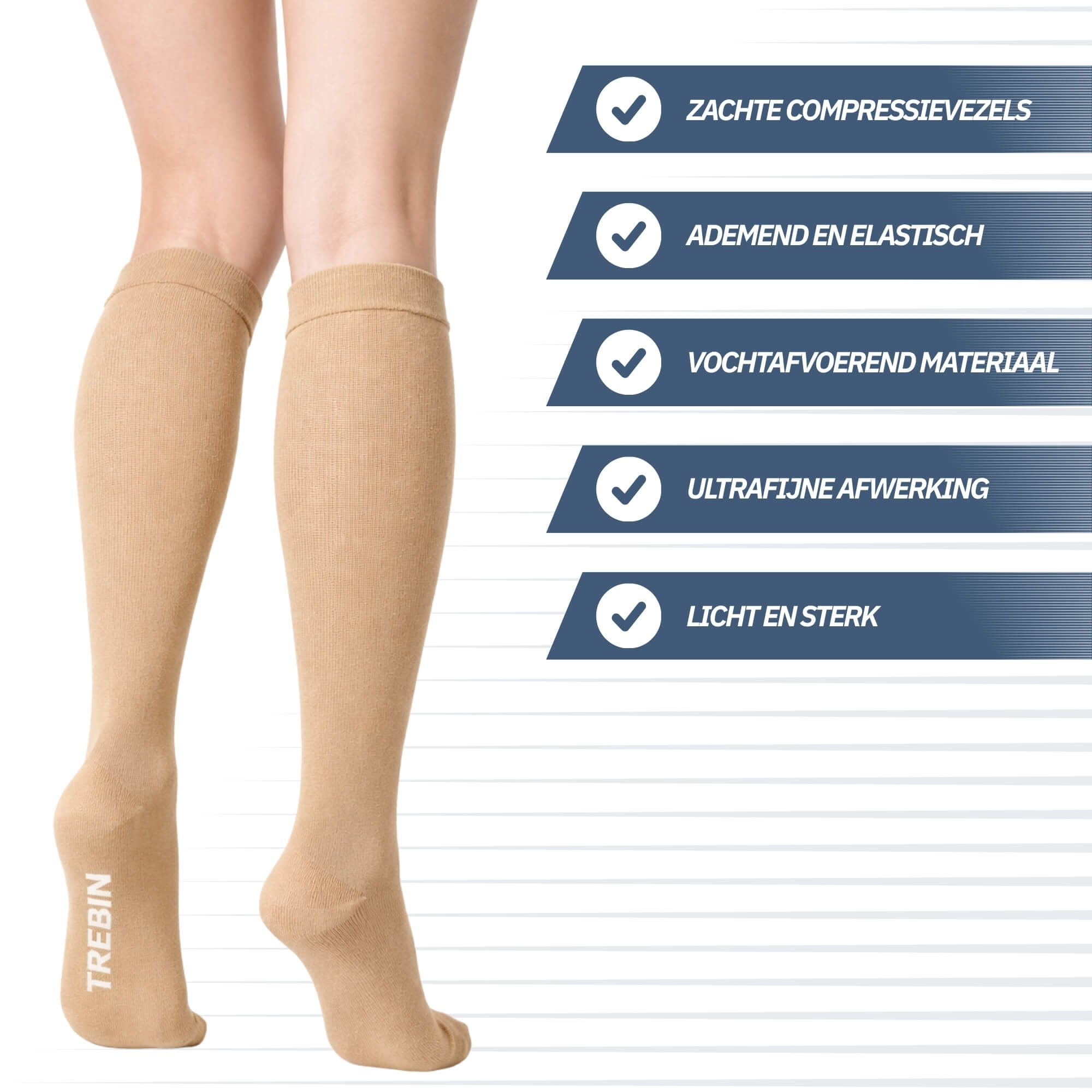 Compressiekousen - Beige