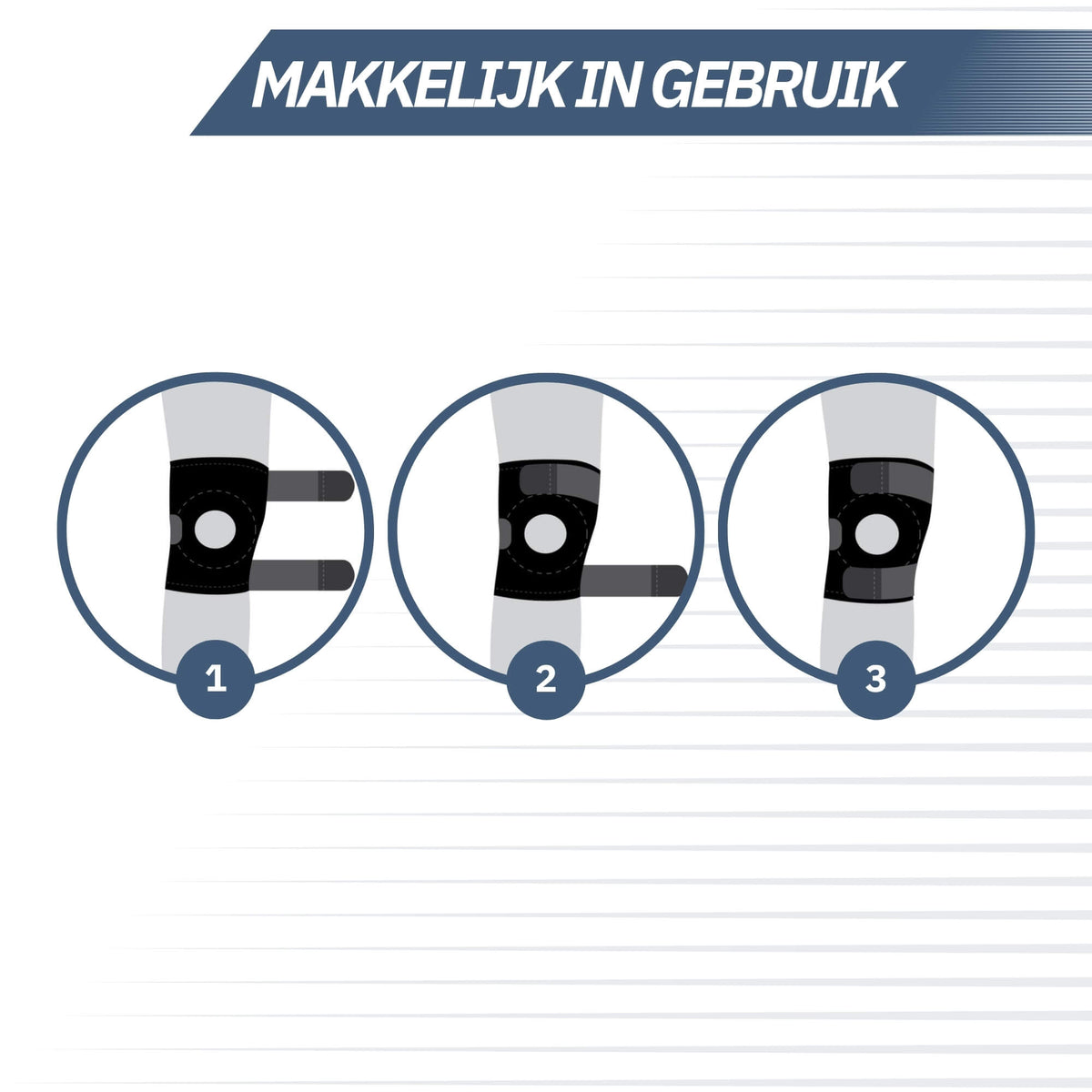 Kniebrace verstelbaar - Zwart (One Size)
