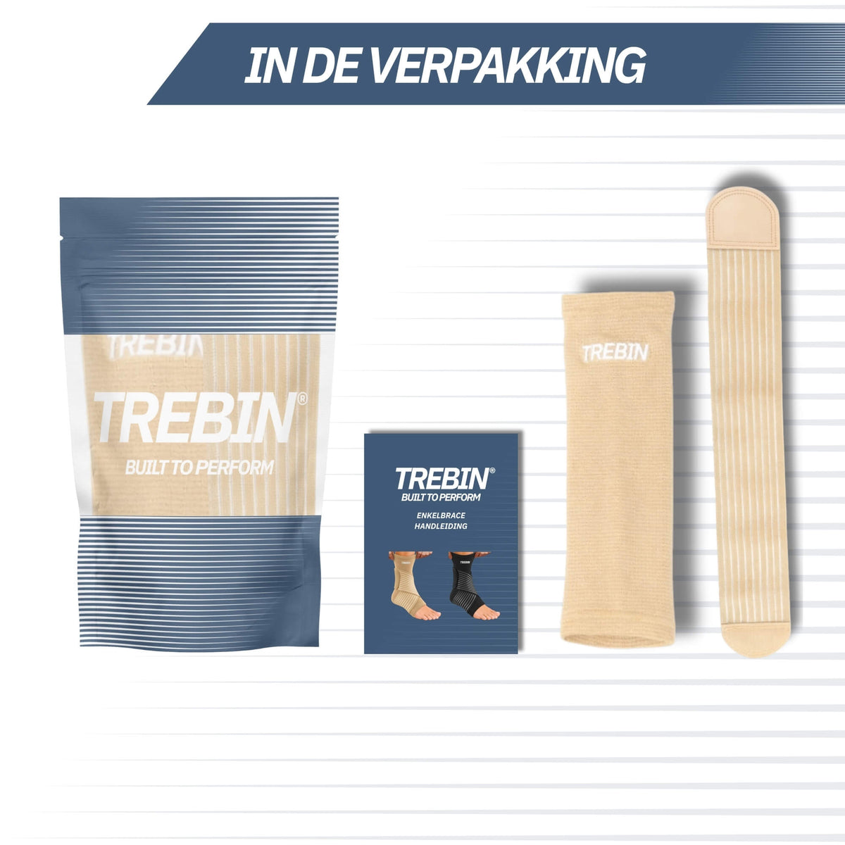 Enkelbrace met Strap – Beige One Size
