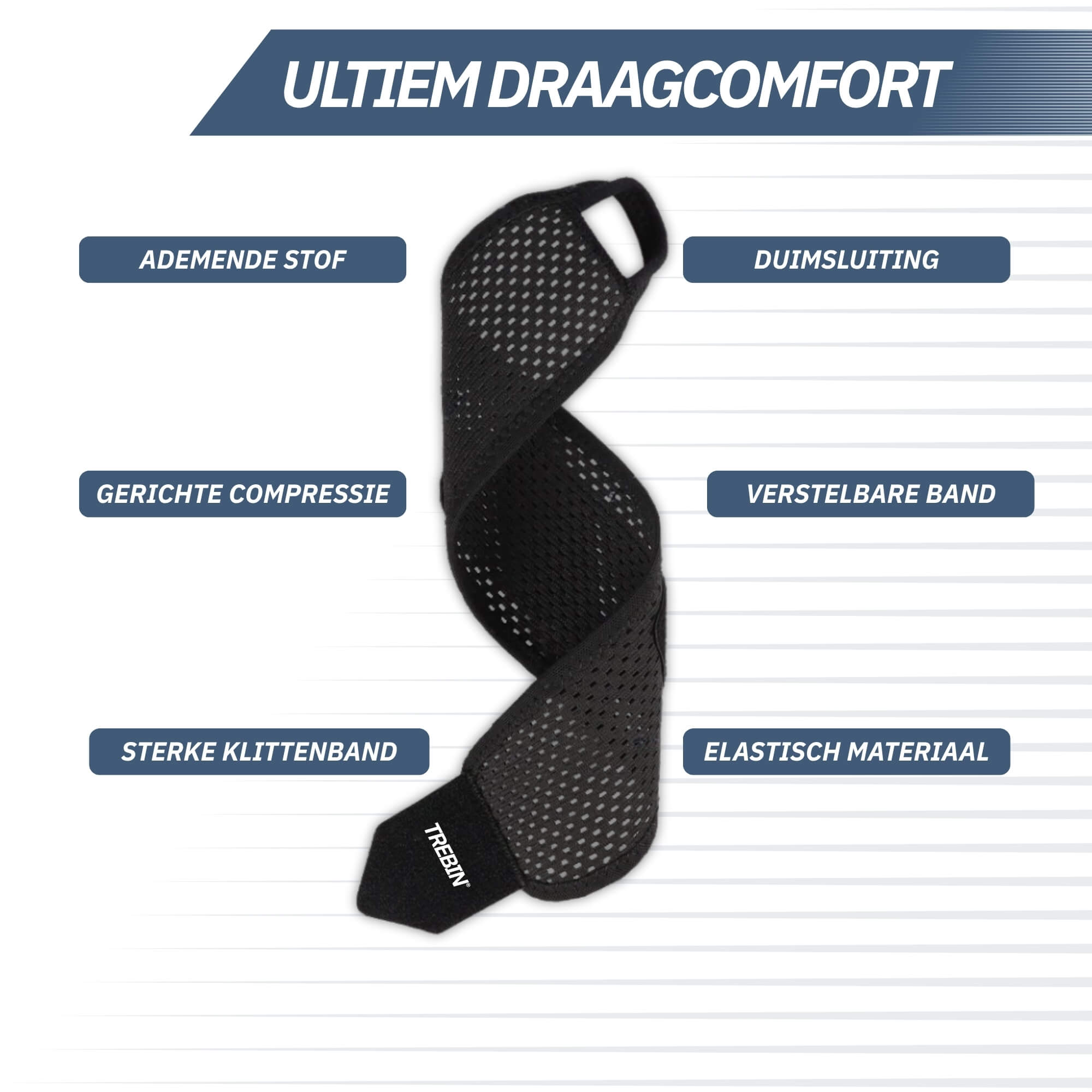 Lichtgewicht Polsbrace – Zwart (One Size)