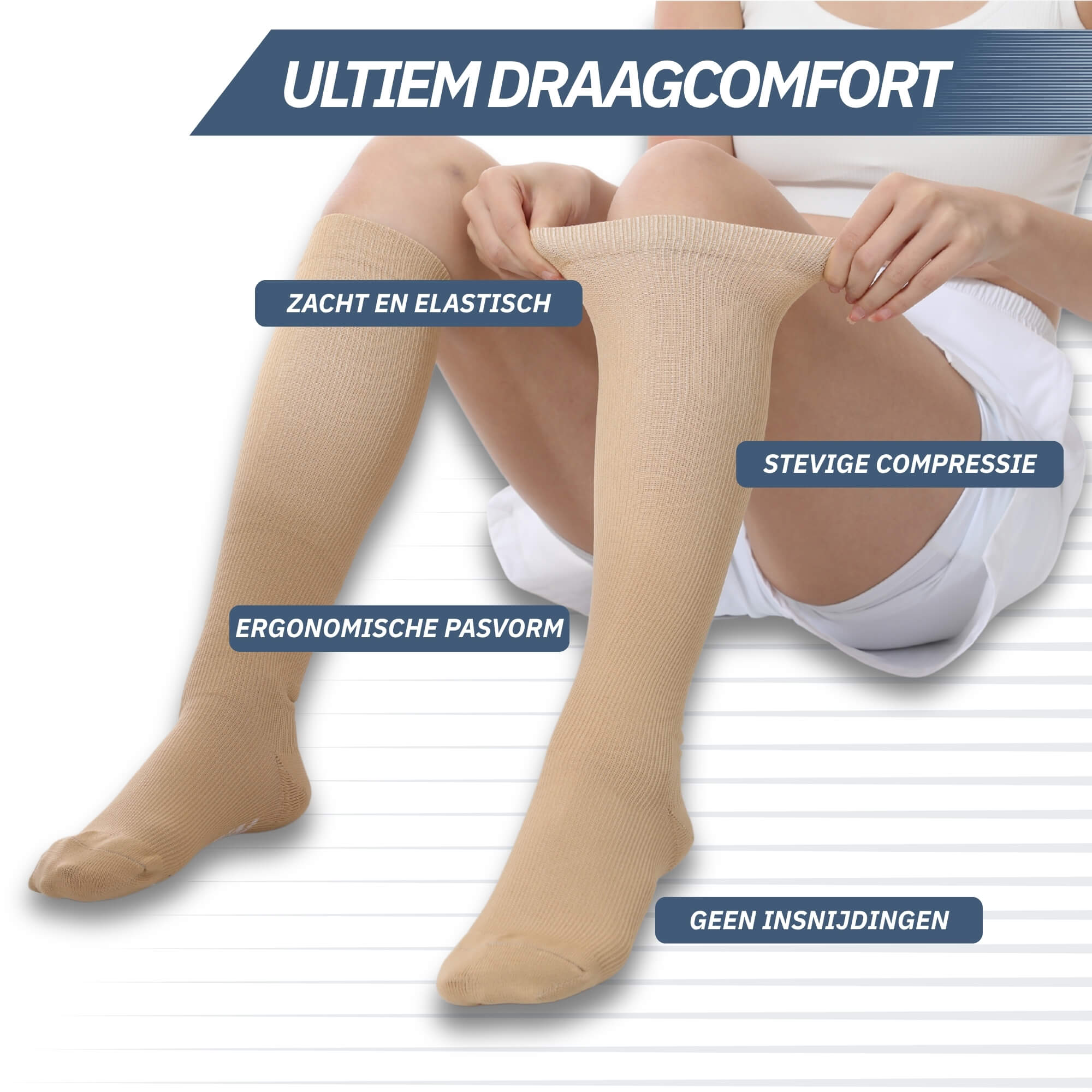 Trebin Compressiekousen - Beige