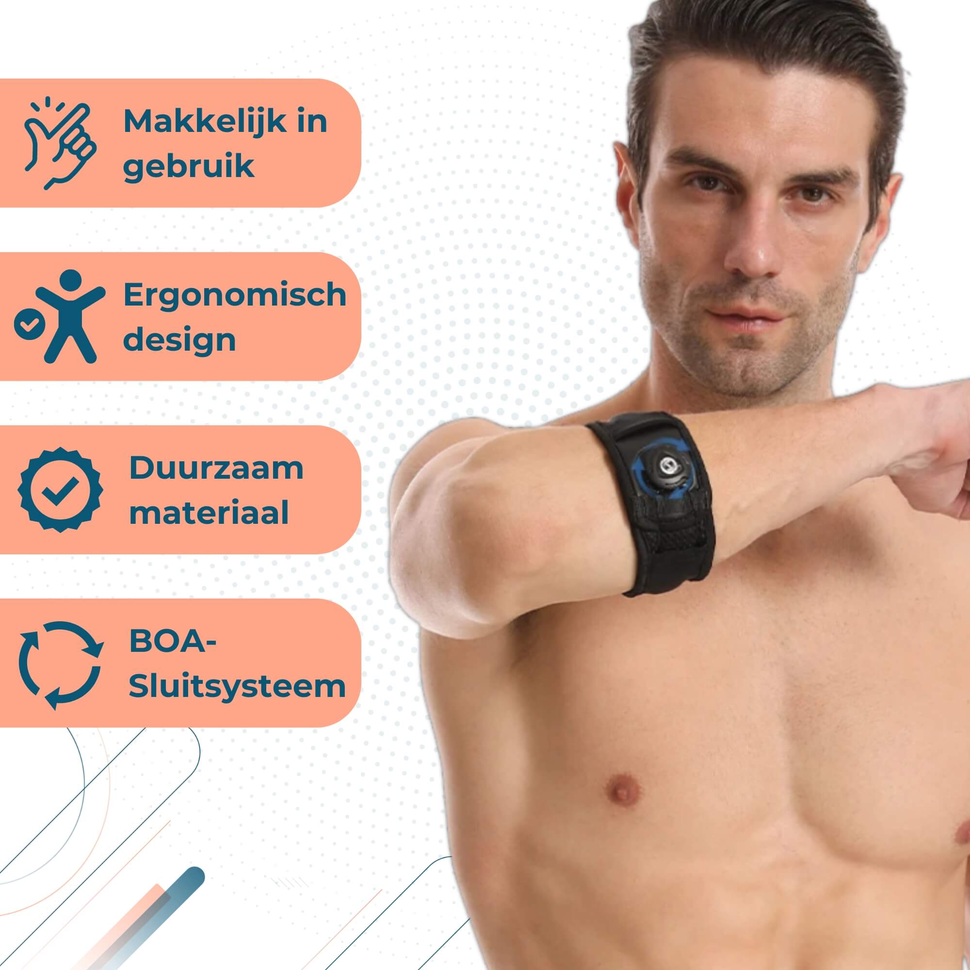 Trebin Elleboogbrace – Zwart, One Size