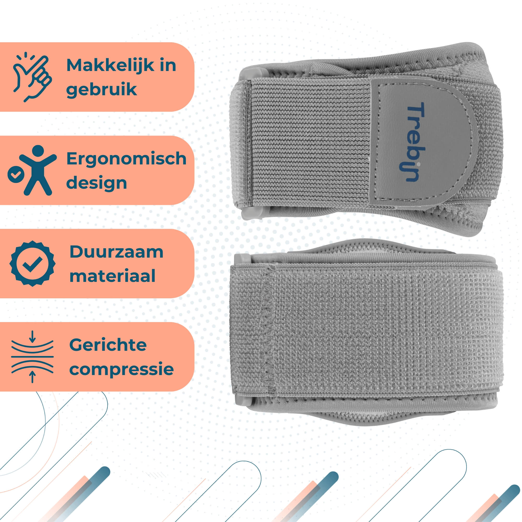 Trebin Elleboogbrace – Grijs, One Size