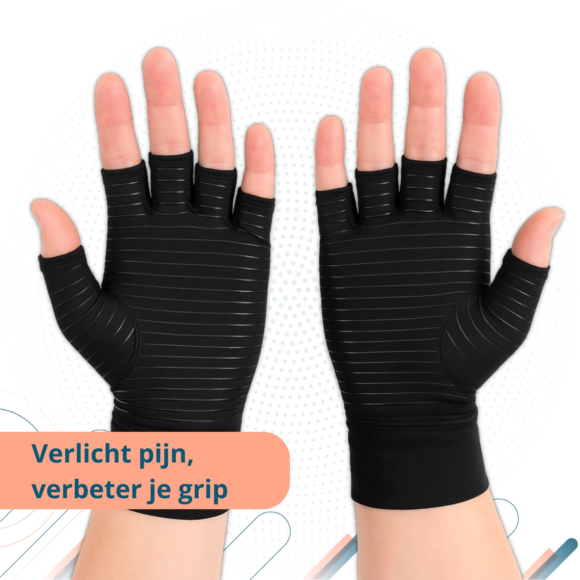 Trebin Reuma Handschoenen met Antislip - Zwart