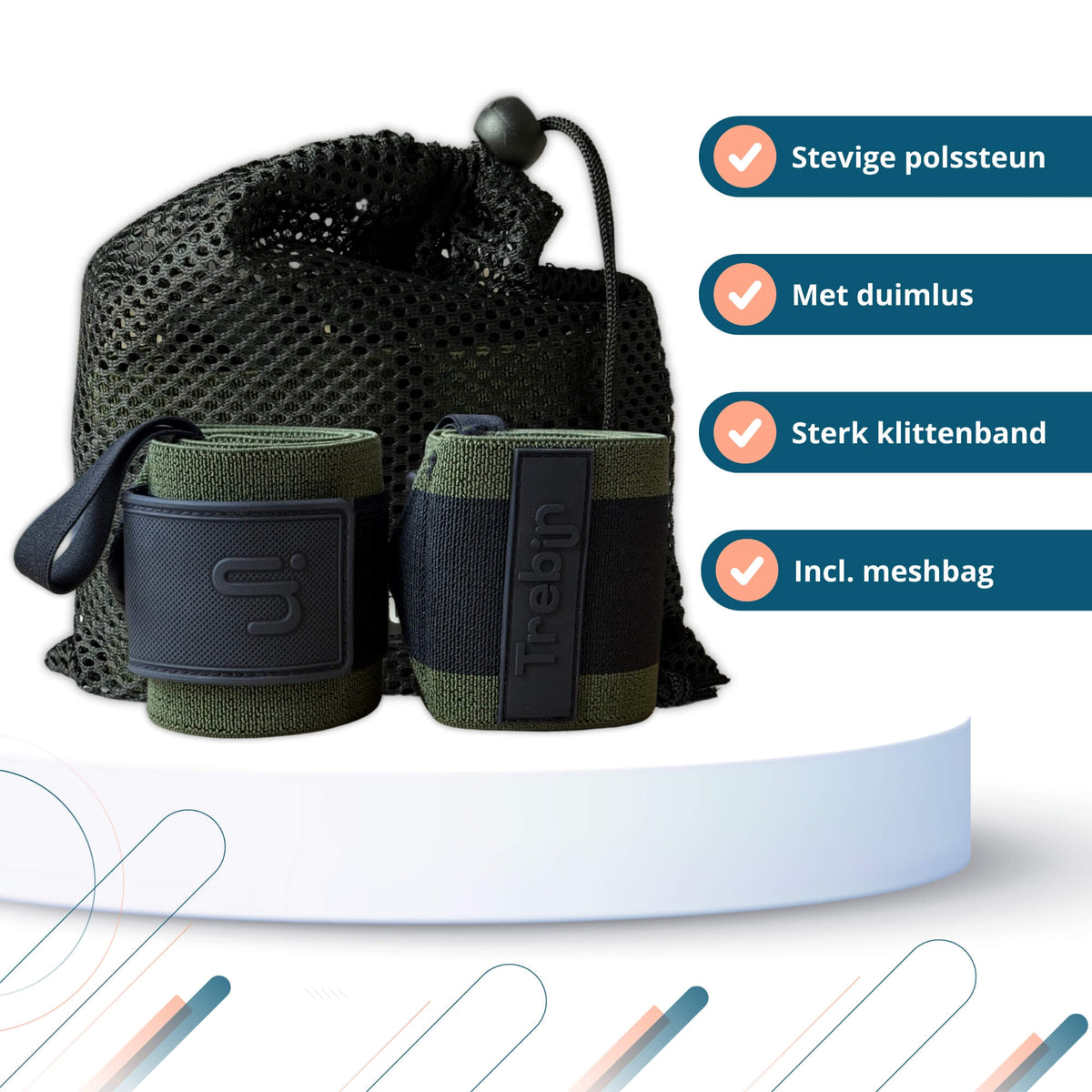 Wrist Wraps – Groen/Zwart (One Size)