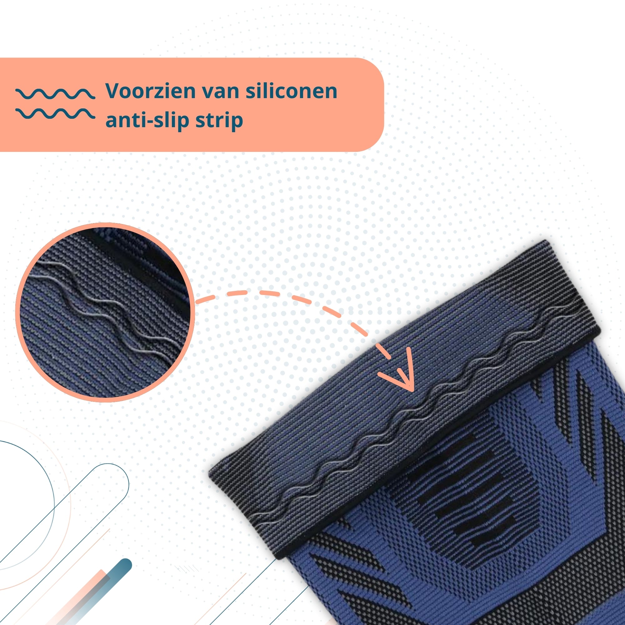 Trebin Kniebrace met Baleinen - Blauw