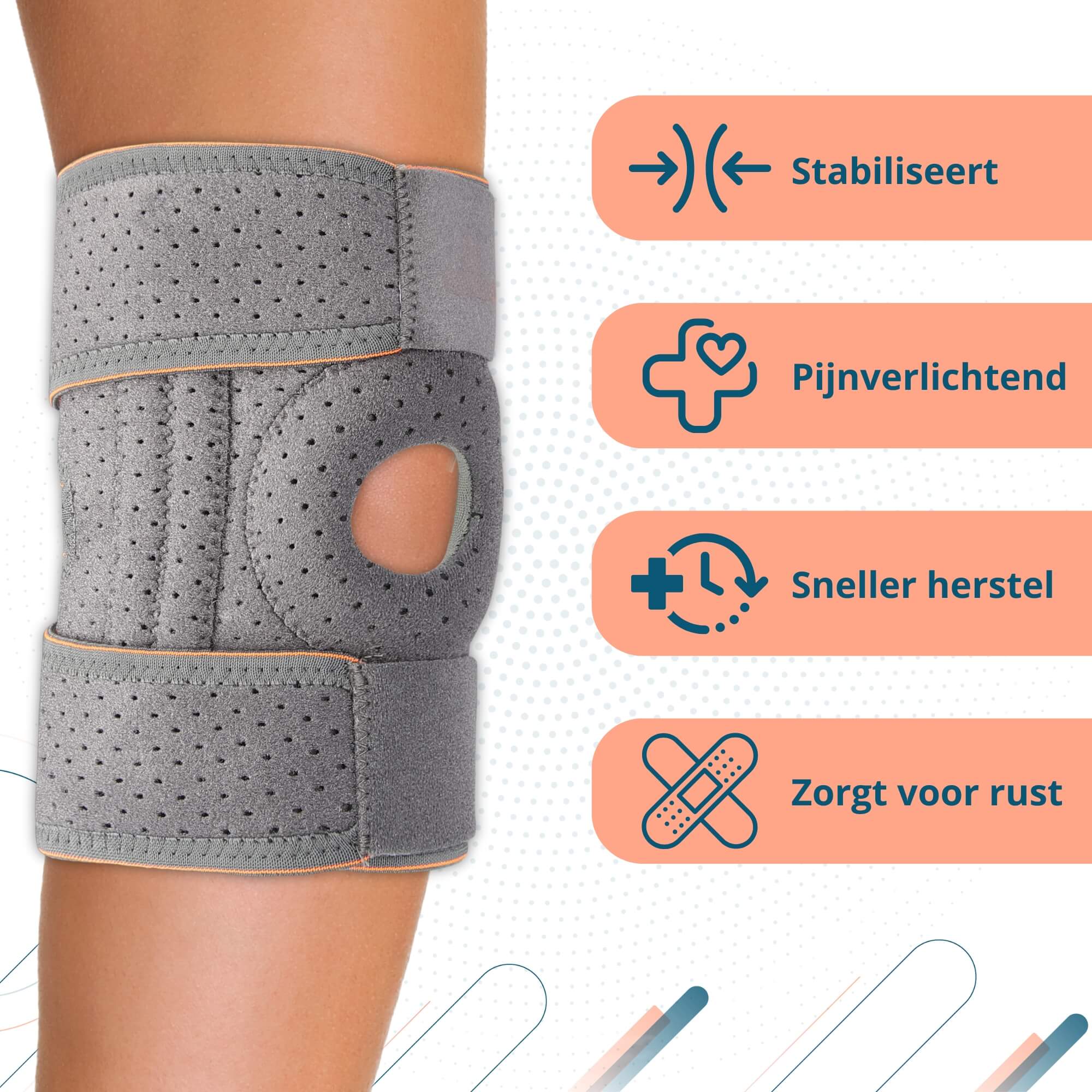 Trebin Kniebrace - Grijs - One Size