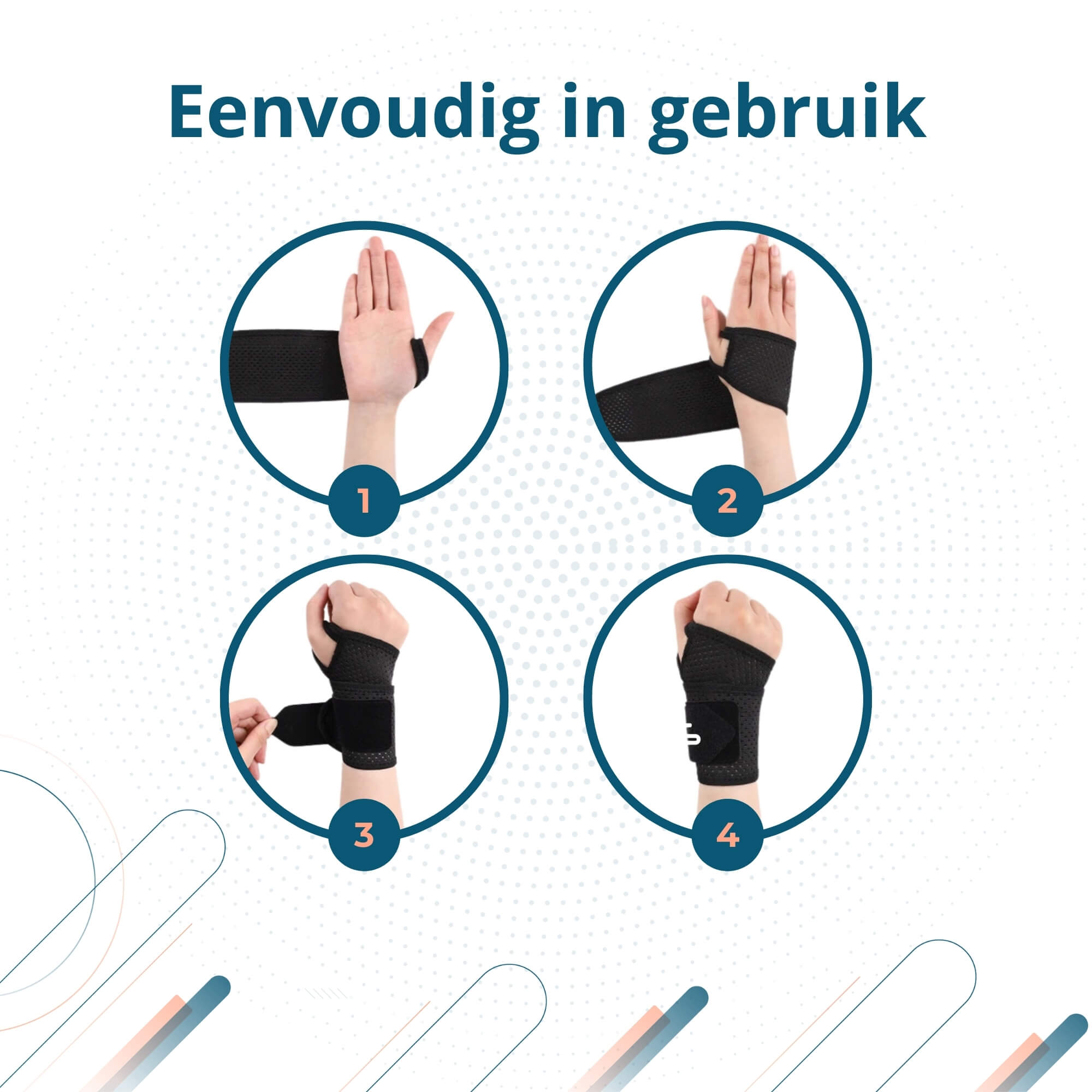 Trebin Lichtgewicht Pols Brace - Zwart, One Size