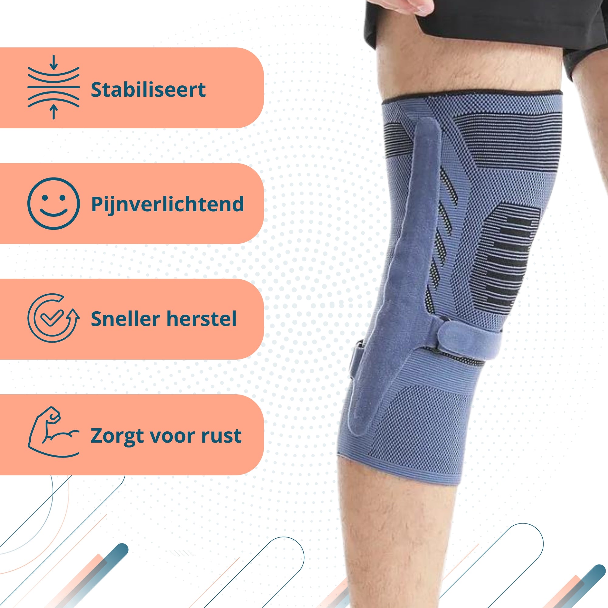 Trebin Kniebrace met Baleinen - Blauw