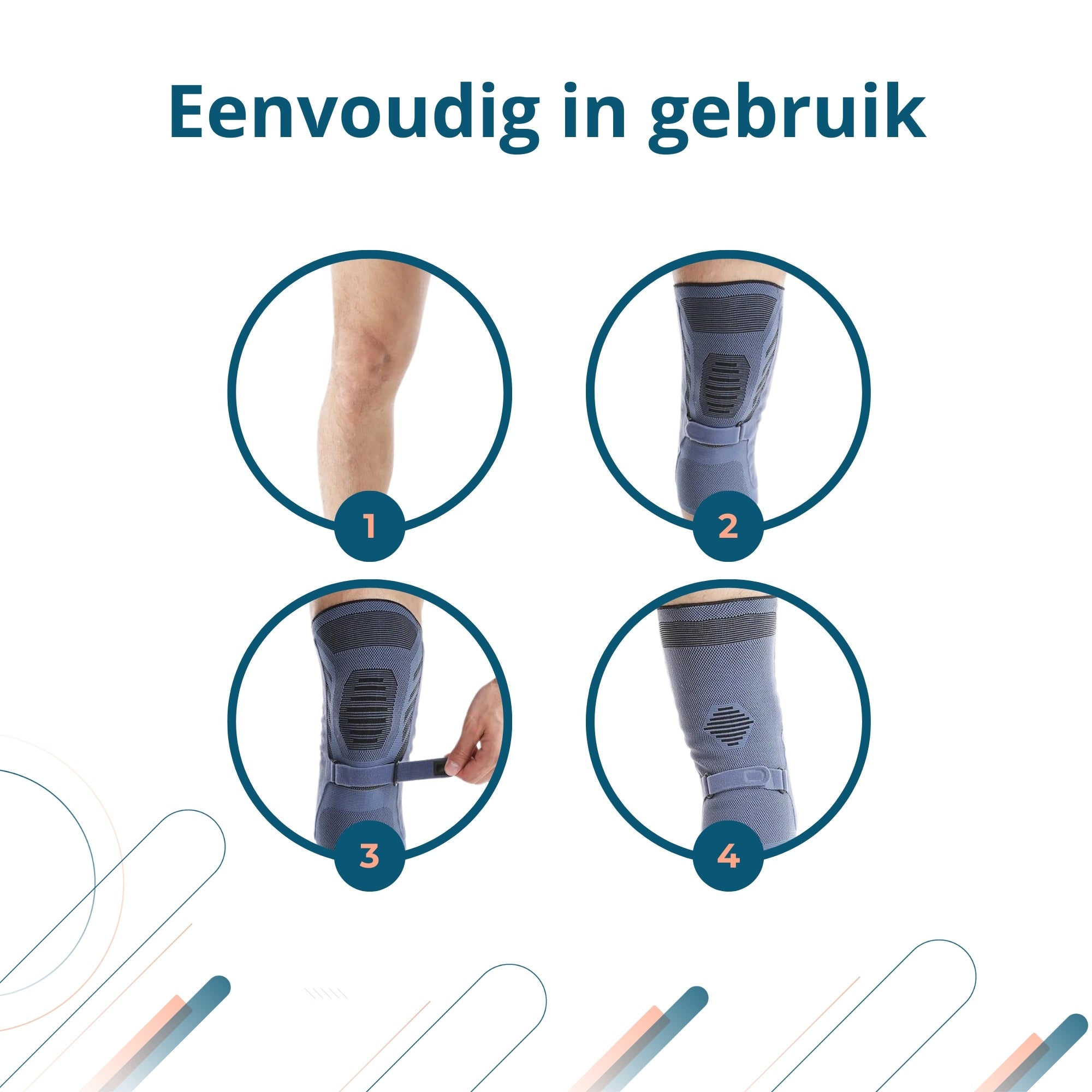 Trebin Kniebrace met Baleinen - Blauw