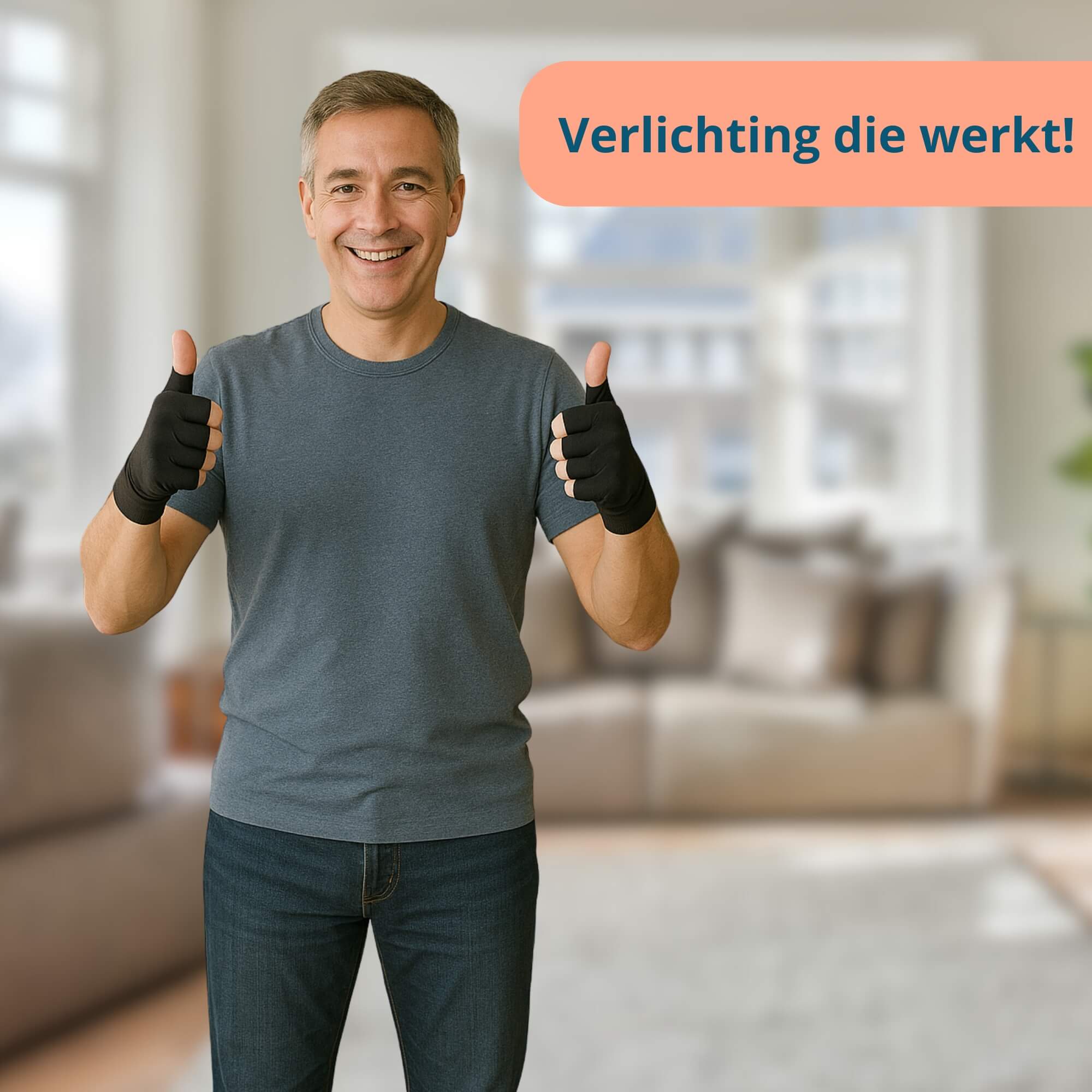 Trebin Reuma Handschoenen met Antislip - Zwart