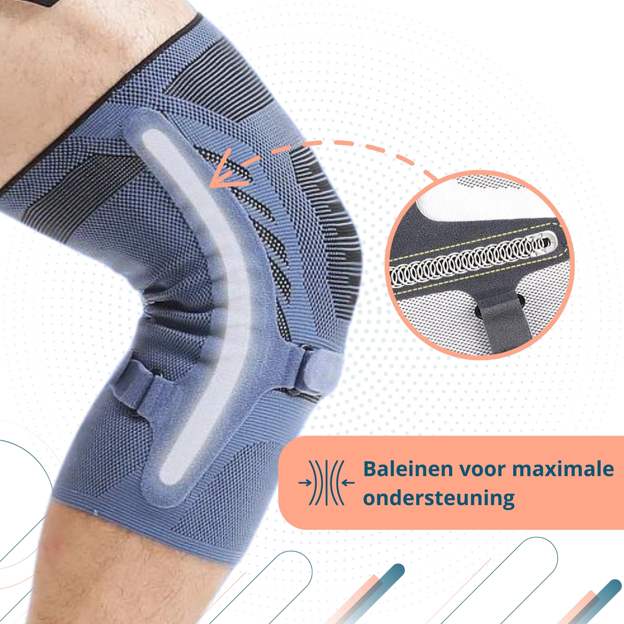 Trebin Kniebrace met Baleinen - Blauw